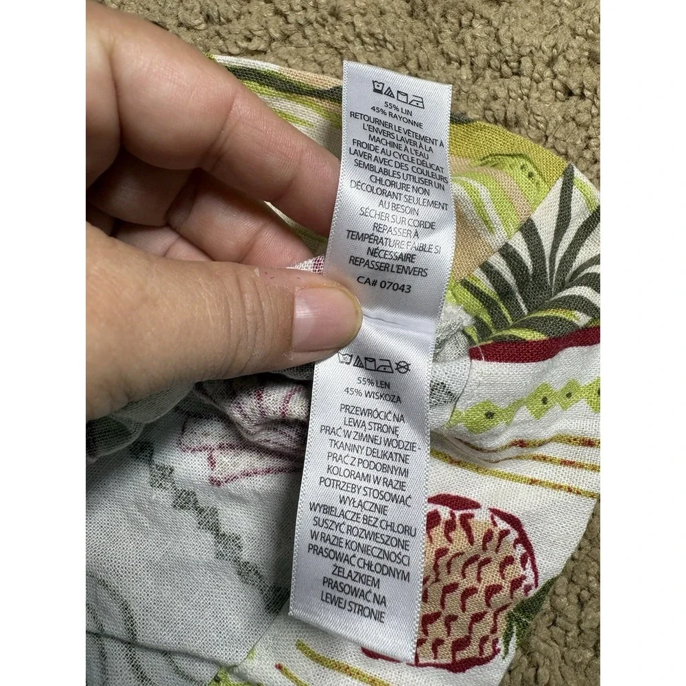 C&C California Dress Women Medium Midi Linen Tropical Pockets Resortwear - Picture 5 of 8